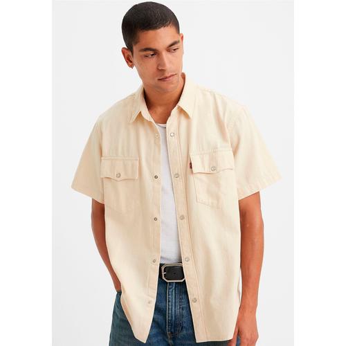 „Jeanshemd LEVI’S „“RELAXED FIT WESTERN““ Gr. XL, N-Gr, weiß (newman ecru) Herren Hemden Kurzarm“