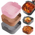 Mir carré en silicone pour Airfryer doublure de plat facile à nettoyer assiette à pizza poêle à