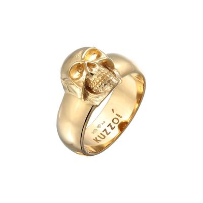 KUZZOI Herren Siegelring Totenkopf Oxidiert 925er Silber 62 Image