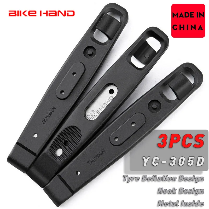 BIKE HAND 3 pièces levier de pneu noyau en acier outil de réparation de pneus de vélo résistant à l