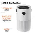 Purificateur d'air HEPA sans fil générateur d'ions négatifs batterie 10000mah purificateur d'air