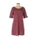 Hail3y Scoop Neck Short sleeves:23 Casual Dress - Shift Scoop Neck Short sleeves: Burgundy Print Dresses - Women's Size Medium