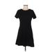 MNG Suit Casual Dress - A-Line Crew Neck Short sleeves: Black Print Dresses - Women's Size Medium