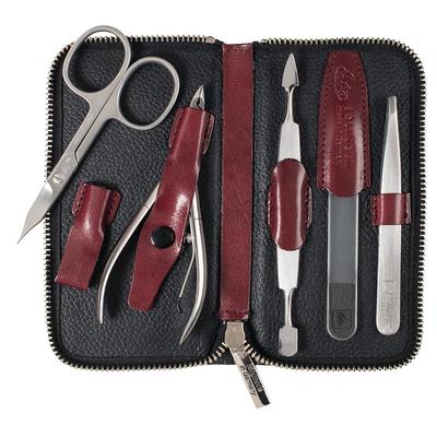 ERBE Maniküre Set Reißverschluss-Etui Serie Mon Cherie 5-tlg. Bordeaux-rot