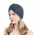 Turban indien avec nœud torsadé pour femme casquettes de chimio musulmane bonnet Hijab chapeau