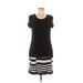 Bailey 44 Casual Dress - Sheath Scoop Neck Short sleeves: Black Color Block Dresses - Women's Size Medium