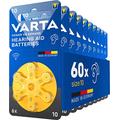 VARTA Hörgerätebatterien Typ 10 gelb, Batterien 60 Stück Vorratspack, Power on Demand, wireless approved, Größe p 10 für Hörgeräte & Hörhilfen, Made in Germany [Exklusiv bei Amazon]