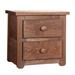 Wooden 2 Drawers Night Stand In Mahogany Finish, Brown