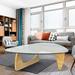 Modern Triangle coffee table，0.47inches thickened tempered glass, Coffee, Console, Sofa & End Tables
