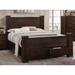 Box Spring Not Required Contemporary Queen Size Solid Wood Poster Bed with Headboard and Feature Under Bed Storage