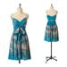 Anthropologie Dresses | Anthropologie Lil Caballo Falls Silk Tie Dress, 6 | Color: Blue/Tan | Size: 6