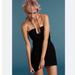 Zara Dresses | Blogg Fave!! Zara Draped Ruched Smocked Tie Neck Mini Dress | Color: Black | Size: L