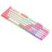 skpabo Keyboard N35 Double Pink Blue Rainbow Luminous USB Wired Keyboard Computer Notebook Office Home Games Colorful Keyboard