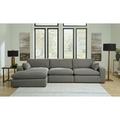 Multi Color Sectional - Signature Design by Ashley 144" Wide Modular Sofa & Chaise Polyester | 36 H x 144 W x 68 D in | Wayfair 10007S3