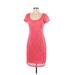 Ronni Nicole Casual Dress - Mini Scoop Neck Short sleeves: Pink Print Dresses - Women's Size X-Small