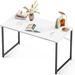 Ebern Designs Azariea Desk Wood/Metal in White/Black | 29 H x 47 W x 19.6 D in | Wayfair 7085373F1ED24E259C1591CB00AD362B