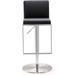 Orren Ellis Avins Swivel Adjustable Height Bar Stool Leather/Metal/Faux leather in Black | 16 W x 17 D in | Wayfair