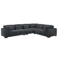 Gray Sectional - Latitude Run® Sapienza 137" Wide Corner Sectional Corduroy | 33 H x 137 W x 107 D in | Wayfair 5C14A09845864BF49DCD08DC2634046D