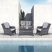 Red Barrel Studio® 4 Piece Sofa Seating Group w/ Cushions Synthetic Wicker/All - Weather Wicker/Metal/Wicker/Rattan in Gray | Outdoor Furniture | Wayfair