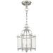 Livex Livingston 9.5" Wide Nickel and Glass Hexagonal Lantern Pendant