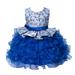 Holiday Savings Deals! Kukoosong Toddler Baby Girls Dress Floral Lace Ball Gown Princess Dress Party Dress Clothes Dark Blue XL