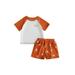 Qtinghua Toddler Baby Boy Summer Swimsuit Short Sleeve Tops Sun/Floral Print Shorts Rash Guard Set Swimwear