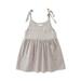 Holiday Savings Deals! Kukoosong Summer Toddler Girls Casual Dresses Toddler Kid Baby Girl Clothes Summer Sling Dress Cute Solid Color Casual Dress Gray 80