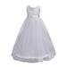 3-14T Girls Bridesmaid Wedding Maxi Dresses Prom Dress Uccdo Princess Flower Girl Tulle Dress Pageant Ball Gown Party Swing Dress