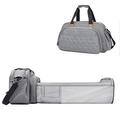 SONARIN Convertible Baby Changing Bag with Folding Crib,Waterproof Large Capacity Nappy Changing Tote Bag Shoulder Bag Satchel Messenger Bag Travel Diaper Bag with Changing Mat(Grey)