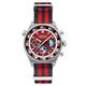 Cadola Men's 43mm Intercontinental Red Japanese Quartz Watch with Nylon Strap CD-1027-04