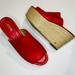 Michael Kors Shoes | Michael Kors Women’s Classic Cunningham Red Leather Wedge Sandals Size 7.5m | Color: Red | Size: 7.5