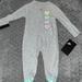 Nike One Pieces | Baby Nike Grey Heather Convertible One Piece Infant Girls 3 M | Color: Gray/Pink | Size: 0-3mb