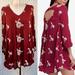 Free People Dresses | Free People Embroidered Austin Mini Dress Maroon | Color: Red | Size: Xs