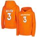 Youth Russell Wilson Orange Denver Broncos Mainliner Player Name & Number Pullover Hoodie