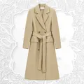 Manteau Double boutonnage kaki pour femme Trench-Coat coupe-vent mi-long nouvelle collection