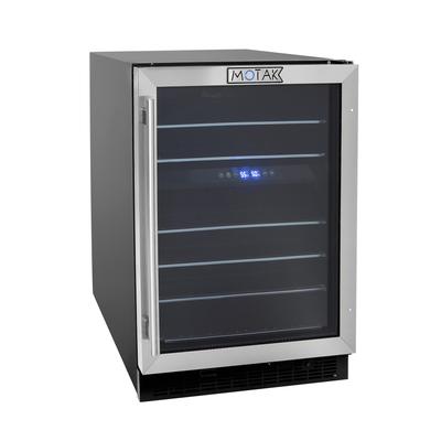 MoTak MXW-170WE 23 4/5" 1 Section Commercial Wine Cooler w/ 2 Zones - 51 Bottle Capacity, Black