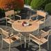 Hokku Designs Caeleb Round 4 - Person Outdoor Dining Set Wood/Plastic/Metal in Brown/Yellow | 41.34 W x 41.34 D in | Wayfair