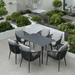 Corrigan Studio® Ankarl Rectangular 6 - Person Outdoor Dining Set w/ Cushions Metal in Gray | 47.24 W x 31.5 D in | Wayfair