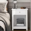 Red Barrel Studio® Nightstand Wood in White | 23.62 H x 18.9 W x 14.96 D in | Wayfair C3F66BF79FE6456EA7C1762C256F8194