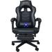 Elecwish Adjustable Reclining Ergonomic Faux PC & Racing Game Chair w/ Massage Function Faux in Black | 47.6 H x 27.6 W x 27.6 D in | Wayfair