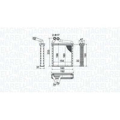 Magneti Marelli Wärmetauscher, Innenraumheizung [Hersteller-Nr. 350218442000] für Skoda, VW Image