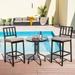 Set of 2 Patio Bar Chairs with Detachable Cushion and Footrest - 16" x 19.5" x 40.5" (L x W x H)