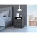 Modern Classic Nightstand, One Open Compartment, Two Drawers, Metal Handles