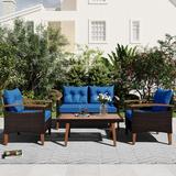 4-Piece Garden Furniture,Patio Seating Set,PE Rattan Outdoor Sofa Set