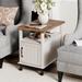 WAMPAT End Table with Charging Station,Nightstand with Drawer