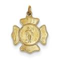 Sterling Silver 24K Gold-Plated Saint Florian Fireman s Badge Medal (25 X 17) Made In United States qc5665