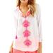 Lilly Pulitzer Tops | Lilly Pulitzer Amelia Island Tunic White, Size L, Pink Embroidery And Tassels | Color: Orange/Pink/Tan/White | Size: L