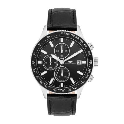 Rhodenwald & Söhne - Chronograph Karthago II in Silber Echtleder in Schwarz Herrenuhren 1 ct Herren Image