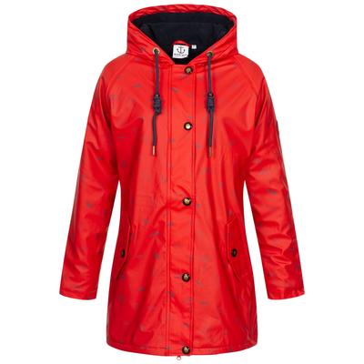 Regenjacke DEPROC ACTIVE "Friesennerz HALIFAX UMBRELLA", Damen, Gr. 44 (L), rot, Obermaterial: 100% Polyurethan; Futter: 100% Polyester, casual, figurumspielend, Langarm gerader Abschluss mit Druckknopf, Jacken, auch in Großen Größen erhältlich Image