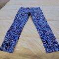 Lilly Pulitzer Jeans | Lilly Pulitzer South Ocean Skinny Crop Jeans Coastal Blue 12 | Color: Blue/Pink | Size: 12